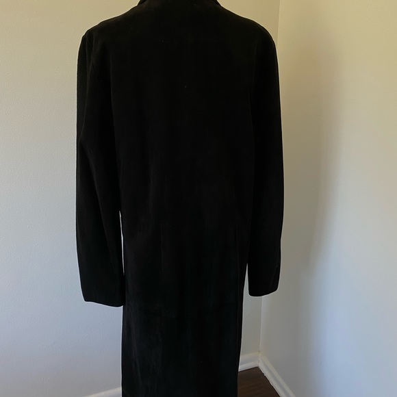 Maxfield Parrish Full length Black Suede Coat - Picture 4 of 5